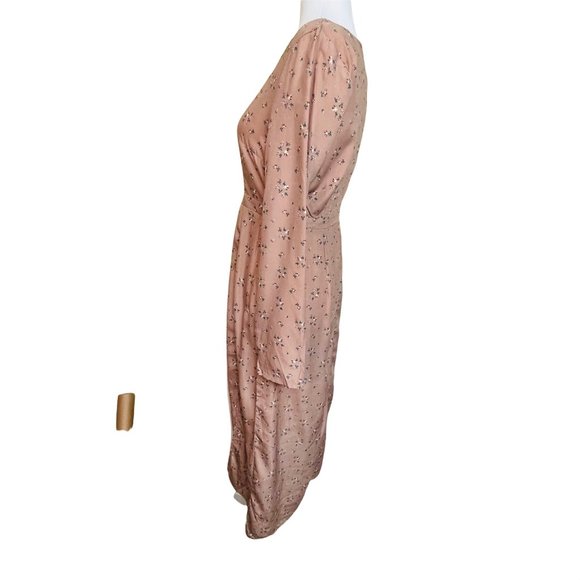 Missguided Brown Floral Plunge Split Midi Dress NWT Size 6 - Picture 5 of 9